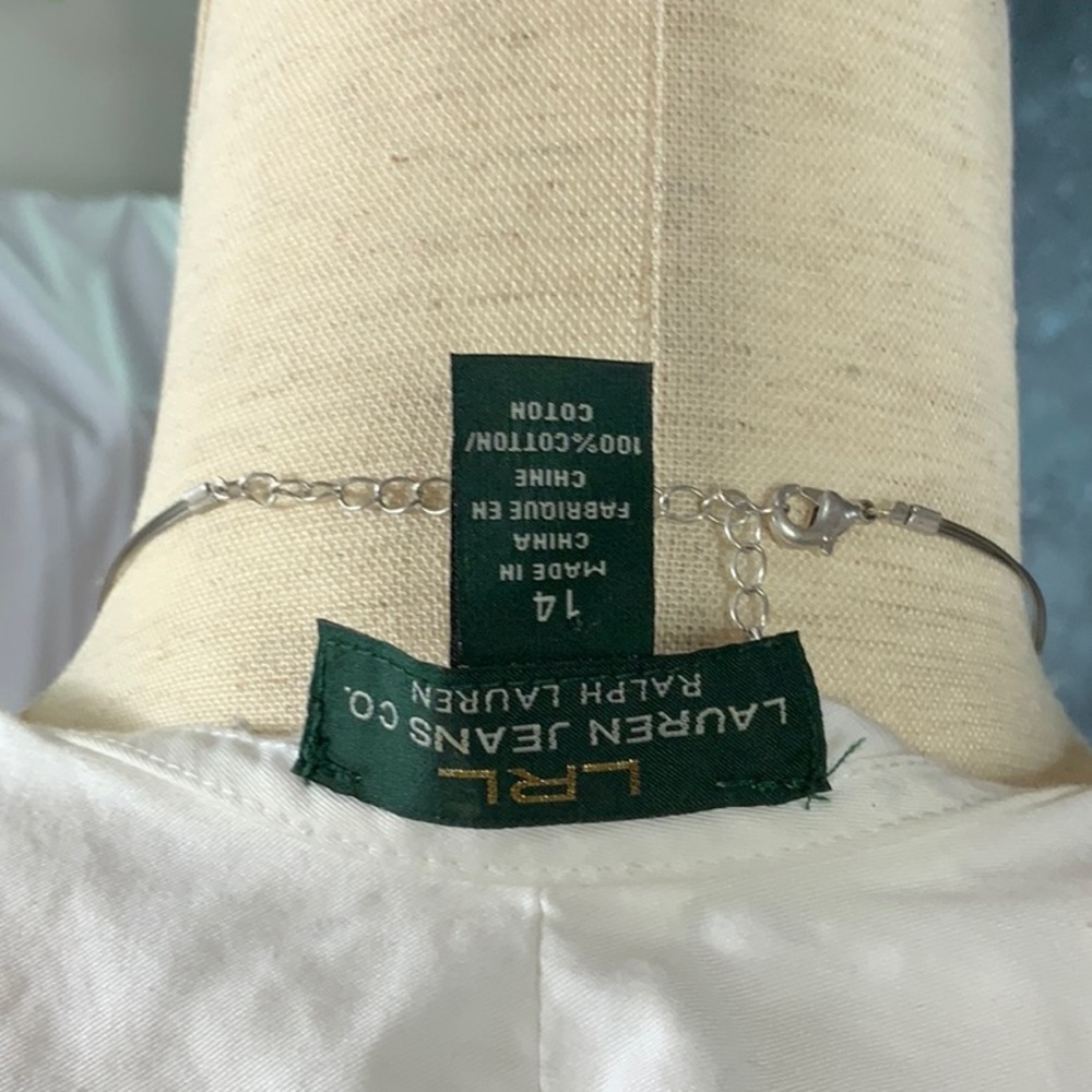 LRL Ralph Lauren White Summer classic wrap Dress with a ruffle V - Picture 10 of 14
